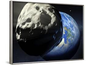 Asteroid Approaching Earth-null-Framed Photographic Print