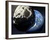 Asteroid Approaching Earth-null-Framed Photographic Print