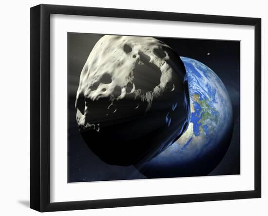 Asteroid Approaching Earth-null-Framed Premium Photographic Print