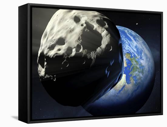 Asteroid Approaching Earth-null-Framed Stretched Canvas