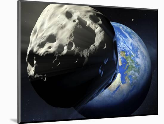 Asteroid Approaching Earth-null-Mounted Photographic Print