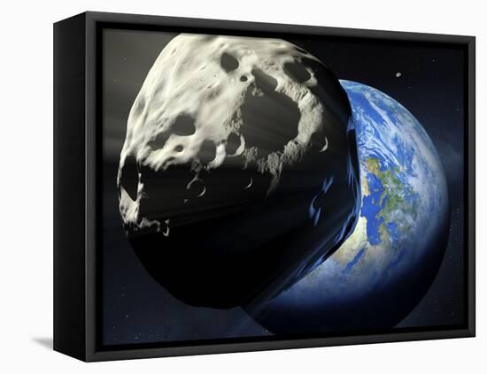 Asteroid Approaching Earth-null-Framed Stretched Canvas