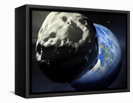 Asteroid Approaching Earth-null-Framed Stretched Canvas