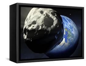 Asteroid Approaching Earth-null-Framed Stretched Canvas