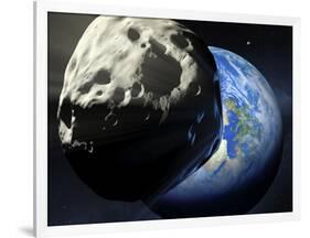 Asteroid Approaching Earth-null-Framed Photographic Print