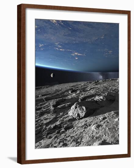 Asteroid Approaching Earth-null-Framed Photographic Print