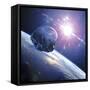 Asteroid Approaching Earth-null-Framed Stretched Canvas