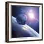 Asteroid Approaching Earth-null-Framed Photographic Print