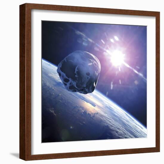 Asteroid Approaching Earth-null-Framed Photographic Print