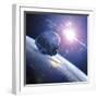 Asteroid Approaching Earth-null-Framed Photographic Print