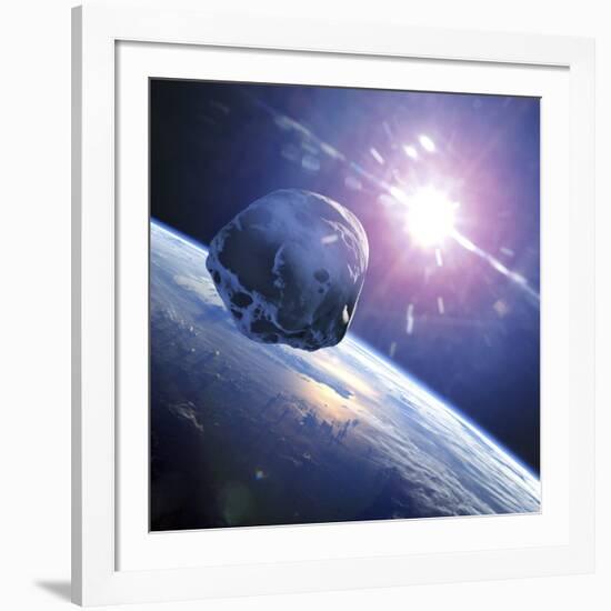 Asteroid Approaching Earth-null-Framed Photographic Print