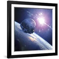 Asteroid Approaching Earth-null-Framed Photographic Print