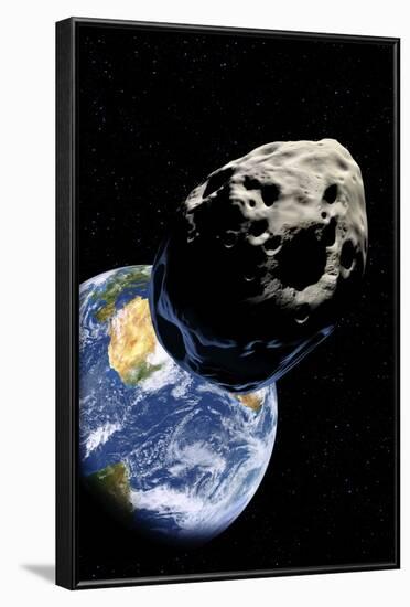 Asteroid Approaching Earth-null-Framed Photographic Print