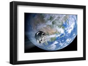 Asteroid Approaching Earth-null-Framed Premium Photographic Print