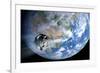 Asteroid Approaching Earth-null-Framed Photographic Print