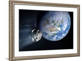 Asteroid Approaching Earth-null-Framed Photographic Print