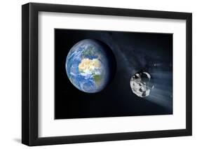 Asteroid Approaching Earth-null-Framed Premium Photographic Print