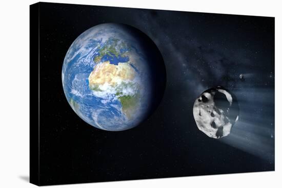 Asteroid Approaching Earth-null-Stretched Canvas