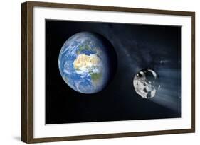 Asteroid Approaching Earth-null-Framed Photographic Print