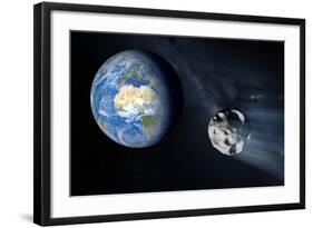 Asteroid Approaching Earth-null-Framed Photographic Print