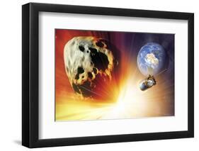 Asteroid Deflection Using Nuclear Explosion-null-Framed Premium Photographic Print