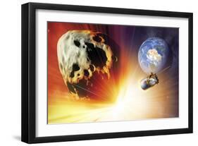 Asteroid Deflection Using Nuclear Explosion-null-Framed Photographic Print