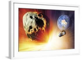 Asteroid Deflection Using Nuclear Explosion-null-Framed Photographic Print