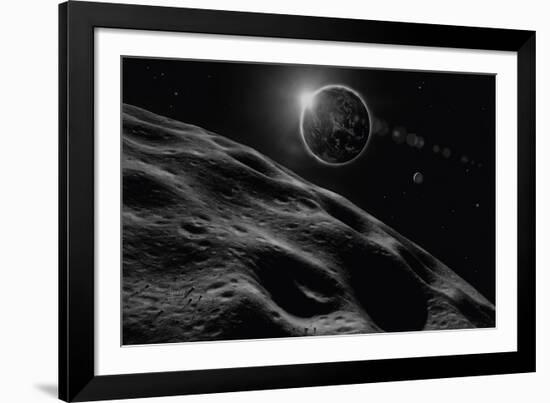 Asteroid Eclipse - Noir-David A Hardy-Framed Giclee Print