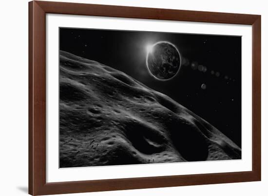 Asteroid Eclipse - Noir-David A Hardy-Framed Giclee Print