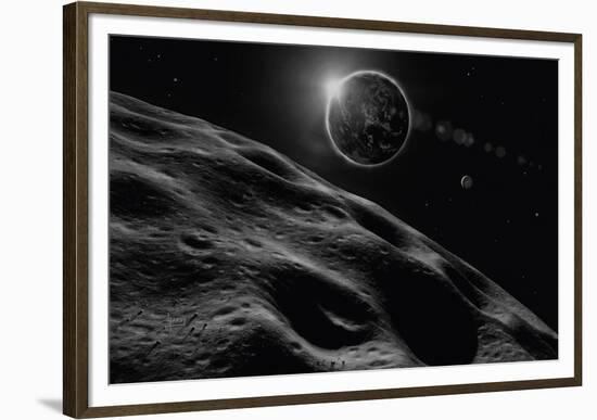 Asteroid Eclipse - Noir-David A Hardy-Framed Giclee Print