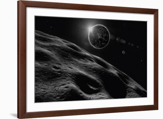 Asteroid Eclipse - Noir-David A Hardy-Framed Giclee Print