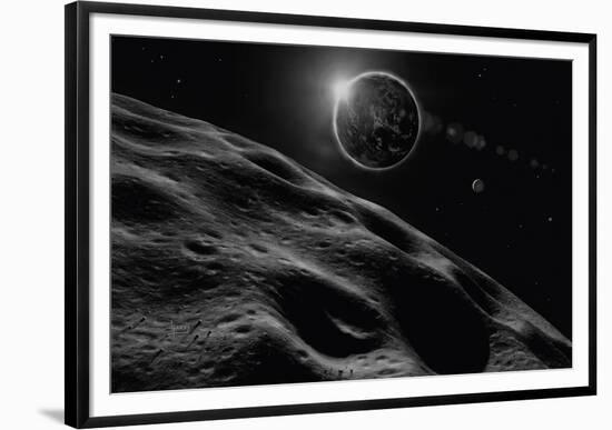 Asteroid Eclipse - Noir-David A Hardy-Framed Giclee Print