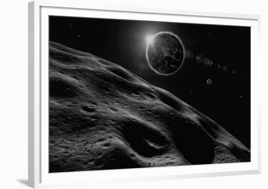 Asteroid Eclipse - Noir-David A Hardy-Framed Giclee Print