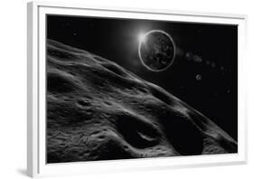 Asteroid Eclipse - Noir-David A Hardy-Framed Giclee Print