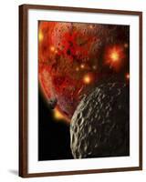 Asteroid Impacts on the Early Earth-Stocktrek Images-Framed Photographic Print