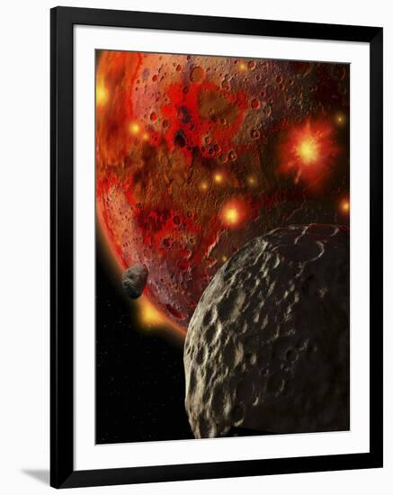 Asteroid Impacts on the Early Earth-Stocktrek Images-Framed Photographic Print