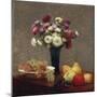 Asters and Fruit on a Table, 1863-Ignace Henri Jean Fantin-Latour-Mounted Giclee Print