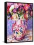 Asters in a Pink Floral Victorian Jug, 2002-Joan Thewsey-Framed Stretched Canvas