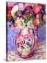 Asters in a Pink Floral Victorian Jug, 2002-Joan Thewsey-Stretched Canvas