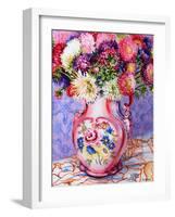 Asters in a Pink Floral Victorian Jug, 2002-Joan Thewsey-Framed Giclee Print