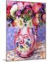 Asters in a Pink Floral Victorian Jug, 2002-Joan Thewsey-Mounted Giclee Print