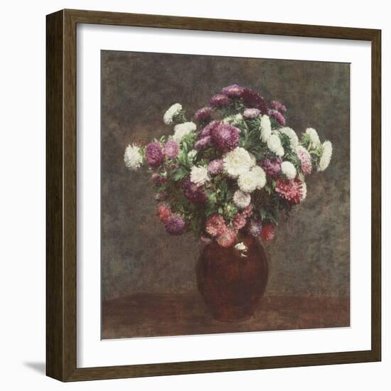 Asters in a Vase, 1875-Ignace Henri Jean Fantin-Latour-Framed Giclee Print