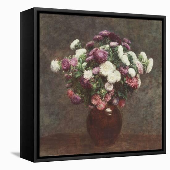 Asters in a Vase, 1875-Ignace Henri Jean Fantin-Latour-Framed Stretched Canvas
