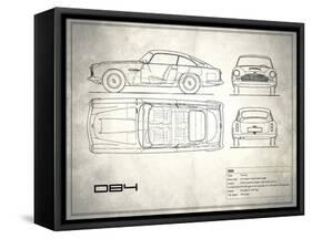 Aston DB4 White-Mark Rogan-Framed Stretched Canvas