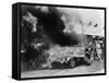 Aston Martin DBR1 on Fire, Goodwood, Sussex, 1959-null-Framed Stretched Canvas