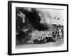 Aston Martin DBR1 on Fire, Goodwood, Sussex, 1959-null-Framed Photographic Print