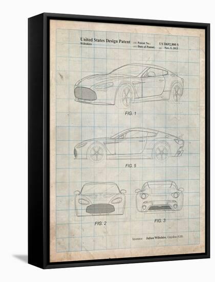 Aston Martin V-12 Zagato Patent-Cole Borders-Framed Stretched Canvas