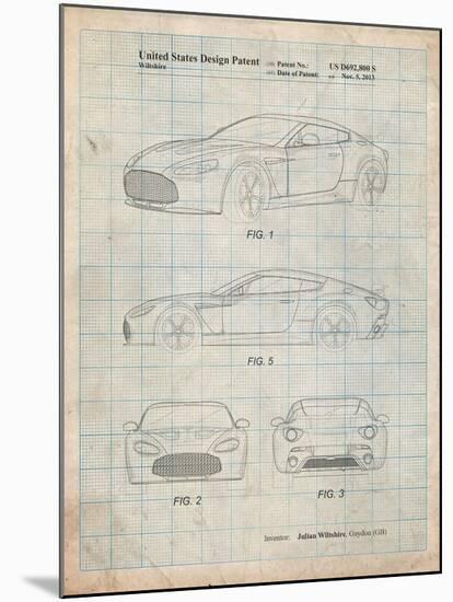 Aston Martin V-12 Zagato Patent-Cole Borders-Mounted Art Print