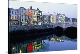 Aston Quay, Liffey River, Dublin, County Dublin, Eire (Ireland)-Bruno Barbier-Stretched Canvas