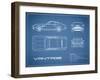 Aston V8 Vantage-Blue-Mark Rogan-Framed Art Print